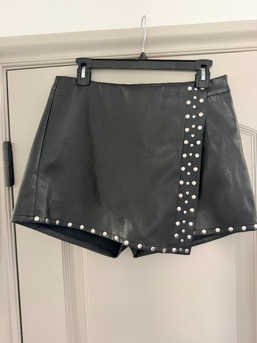 VICI Black Leather Studded Skort - Vegan - Size L